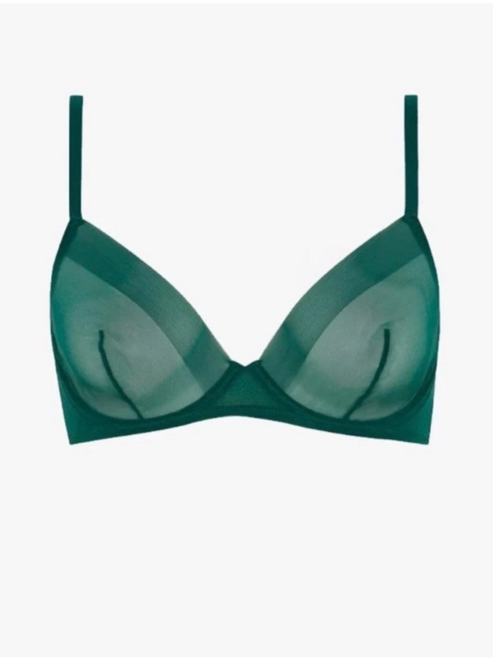 LES GIRLS LES BOYS Emerald Green Mesh Underwire Bra [NWOT]